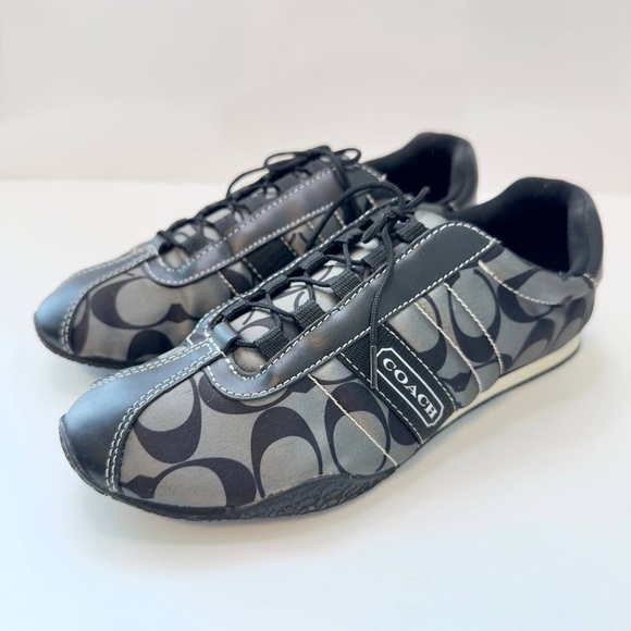 Coach Kirby Q999 Women’s Sneakers – Size 6.5M – Black Signature Logo - Picture 2 of 10